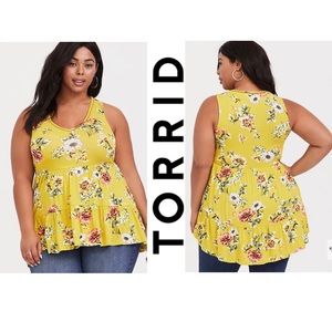 Torrid 5x, Super Soft Babydoll, Yellow Gold Floral, Babydoll,